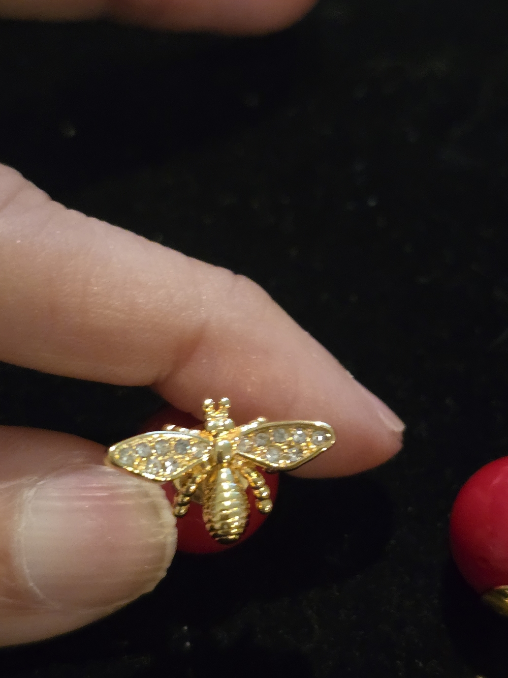 Dior 18kgp Gold Bee Drop Earrings - Picture 3 of 8
